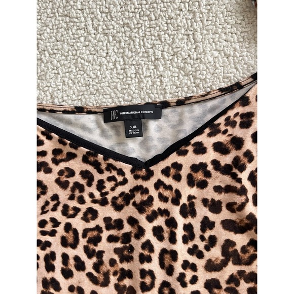International Concepts Leopard Print Cold Shoulder Top XXL Grunge Streetwear - Picture 3 of 9
